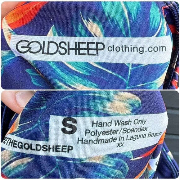 Goldsheep Tropical Birds of Paradise Leggings in Blue/Multi | Small - Picture 5 of 6